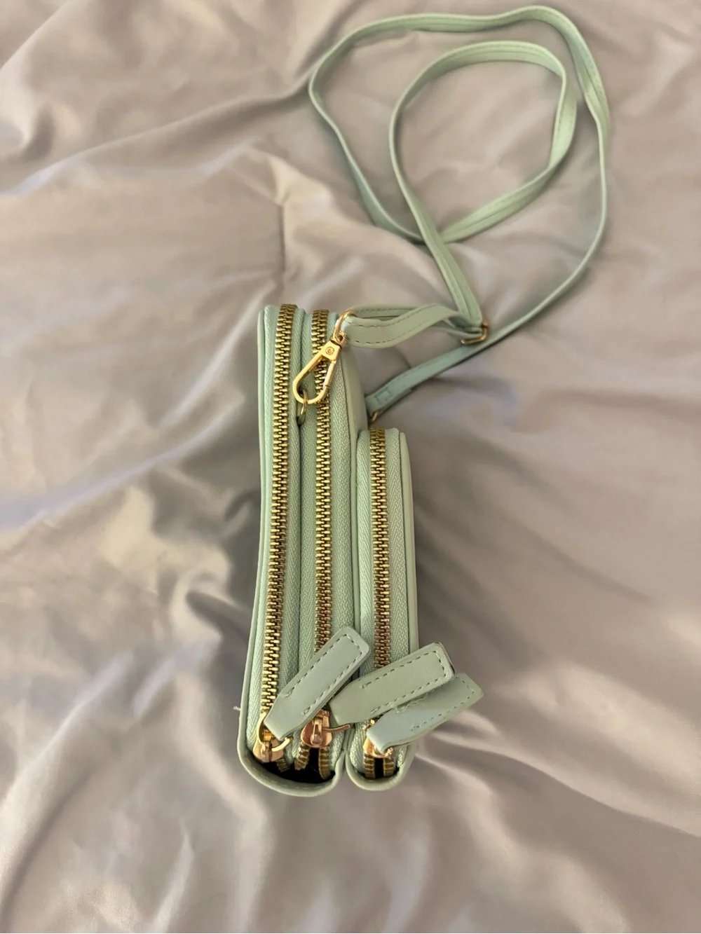 Forever Young Minty Green Crossbody Pouch